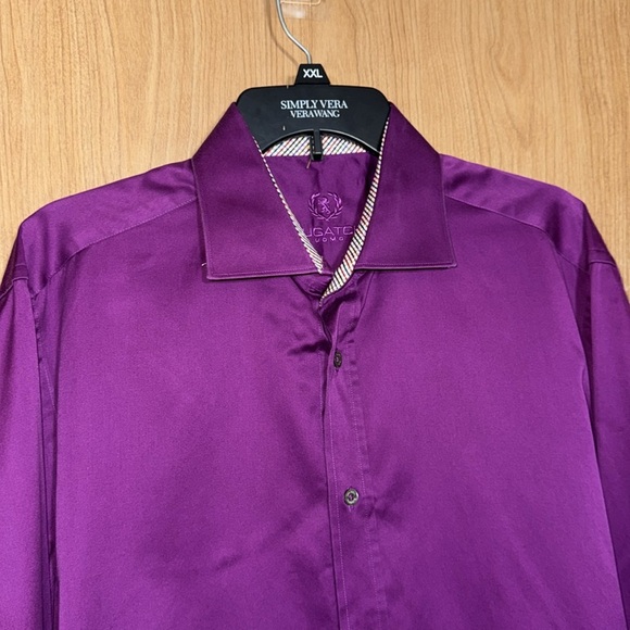 Bugatchi uomo Men's Purple Dress Shirt size XL - Picture 2 of 5